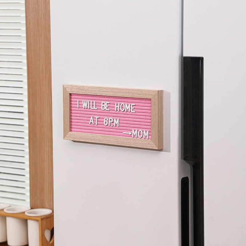 G GAMIT Small Magnetic Felt Letter Board 11x5Inch with Changeable Letters and Numbers, Message board Letter Sign Board in Wood Frame for Anoucement&Notification(Pink) - Image 5